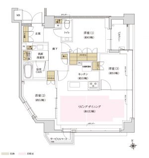 ジオ高輪の間取り(Dタイプ)