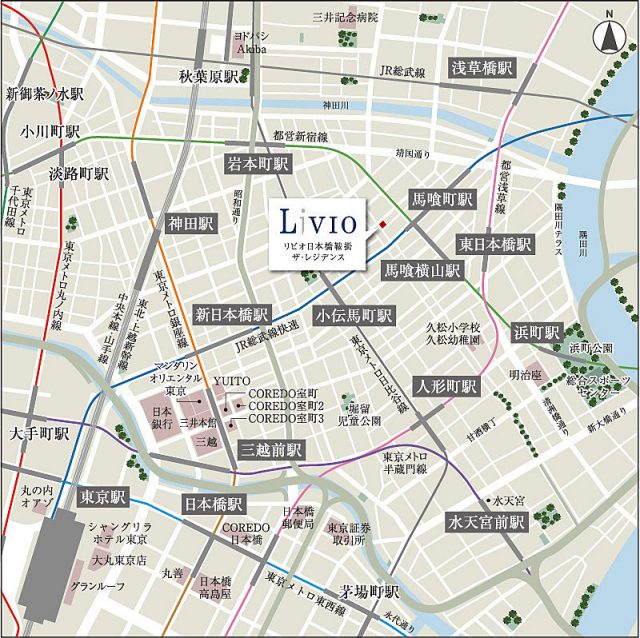 リビオ日本橋鞍掛ザ・レジデンスの周辺地図