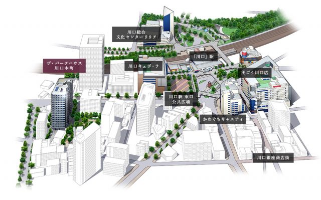 ③パークハウス川口本町の周辺地図