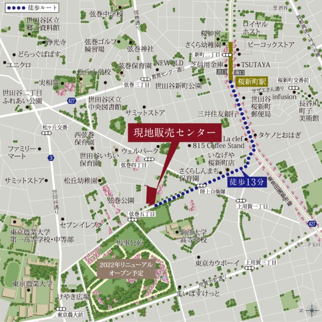 ③プラウド弦巻の周辺地図