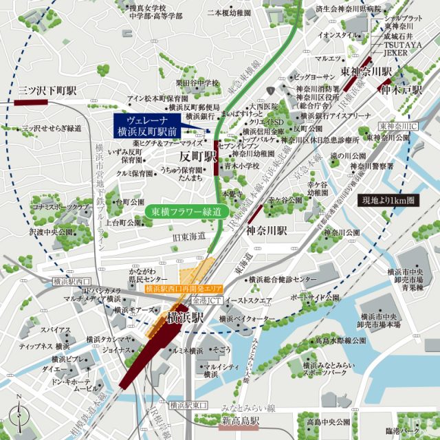 ④ヴェレーナ横浜反町駅前の周辺地図