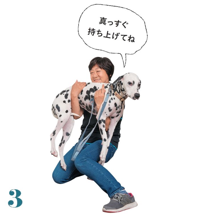 真っすぐ抱え上げます
