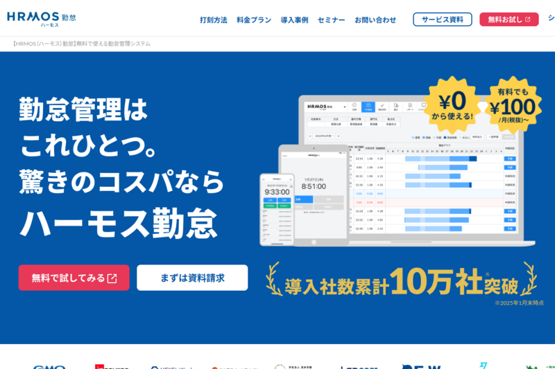 HRMOS勤怠のキャプション