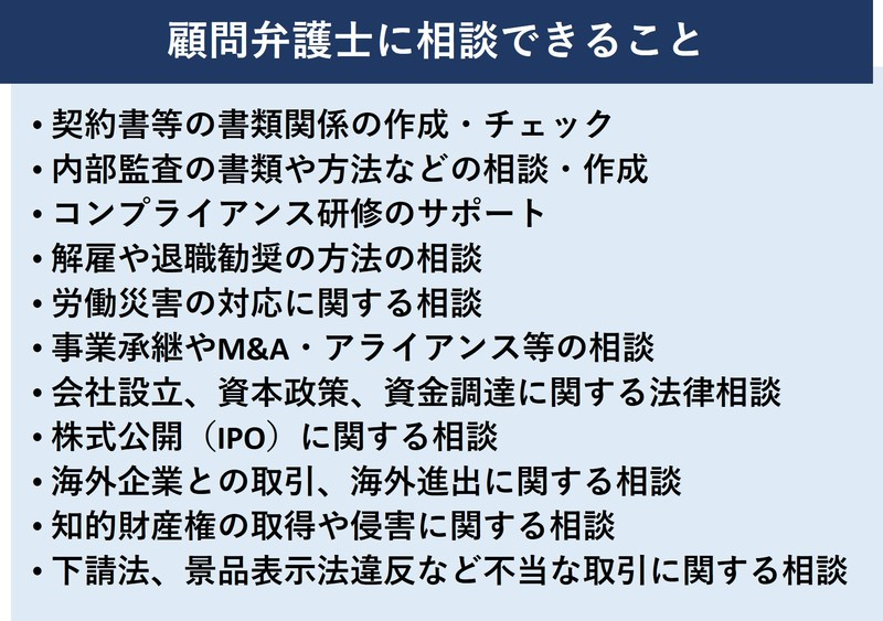 顧問弁護士の役割