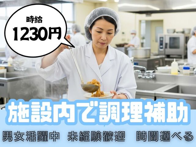 【宝塚市】施設内でご飯の盛り付( *´艸｀)時給1230円で時間選べる♪扶養内も相談ok◎男女活躍中～＊