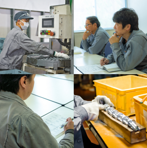 金属部品製造の工場内作業スタッフ