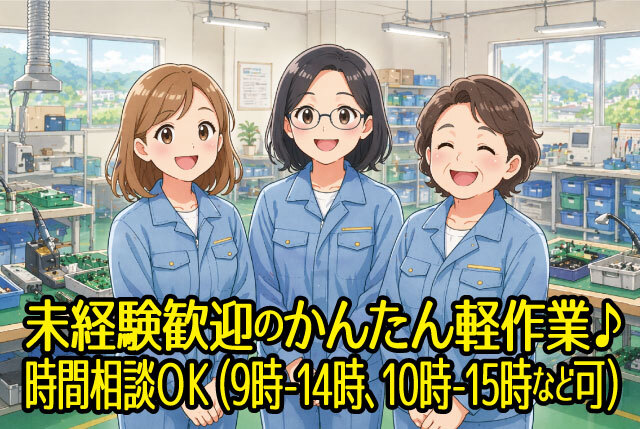 「米原市」人気のカンタン＆シンプル軽作業／土日休み・時短パートタイムもOK／9時～14時・10時～15時など可
