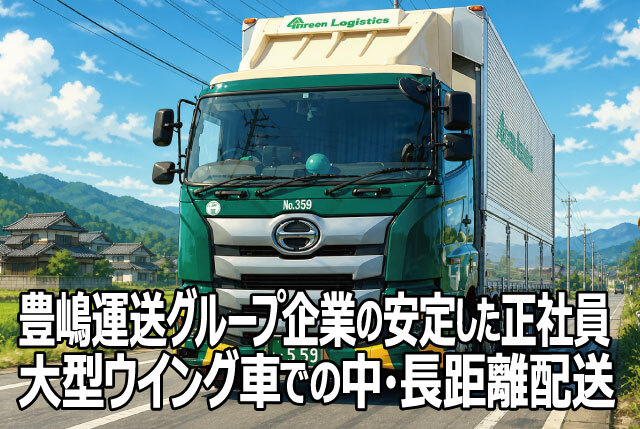 中・長距離の大型ドライバー／豊嶋運送グループ企業の安定した正社員／長距離運行時は運航費補助を別途支給！