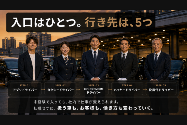 タクシードライバー：正社員／新卒・第二新卒／万全の研修体制＆安定収入