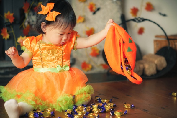 10月の0歳児の写真