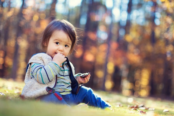 10月の0歳児の写真