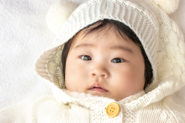 1月の0歳児の写真