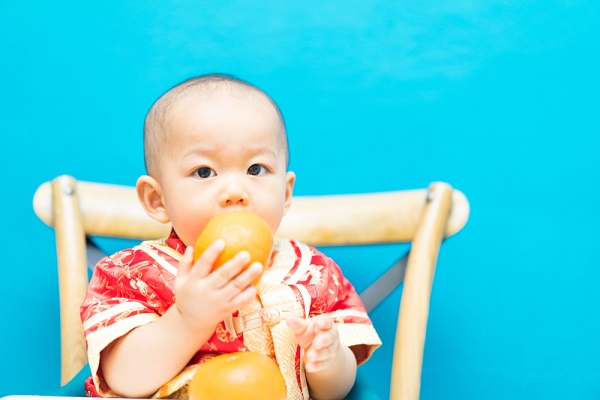 1月の0歳児の写真