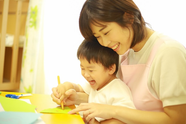 1歳児の部分実習の様子