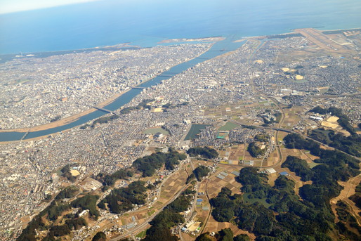 上空から眺める地方都市