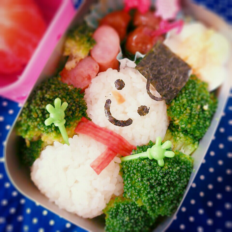 【キャラ弁レシピ】雪の日もへっちゃら!ゆきだるま弁当♪