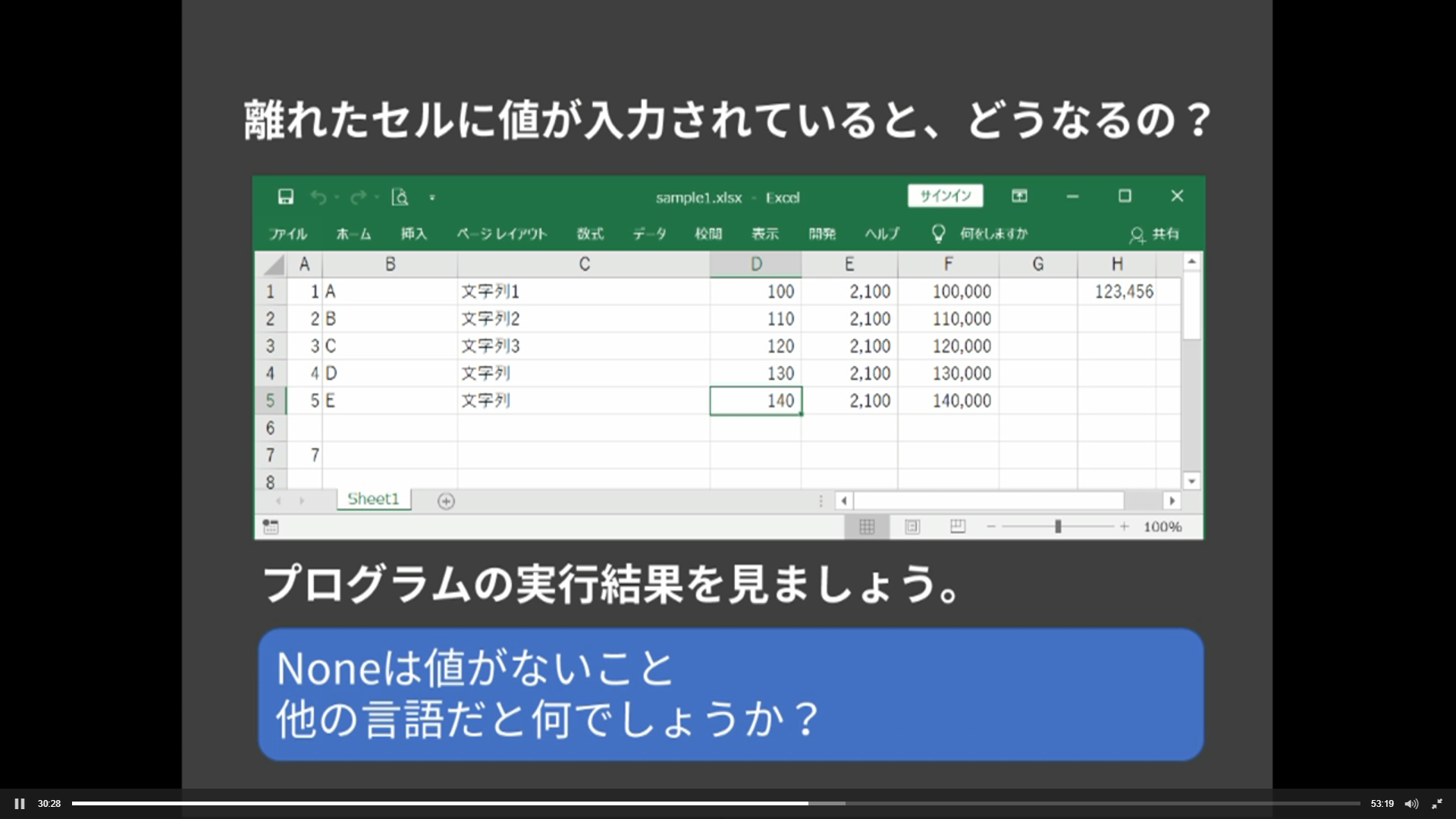 空白のセルがあったらどう表現される？