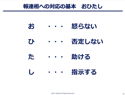 報連相対応の基本「おひたし」