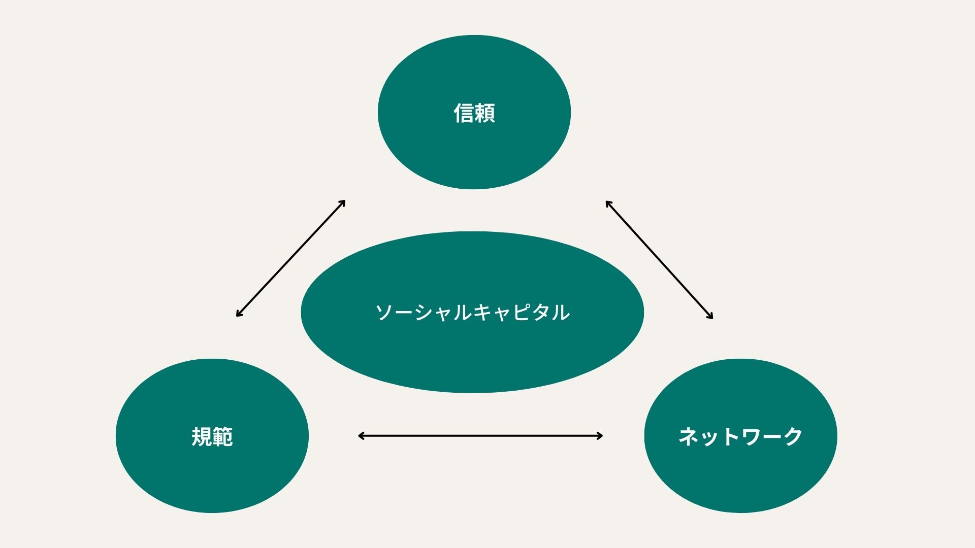 “ソーシャルキャピタルの3つの構成要素”