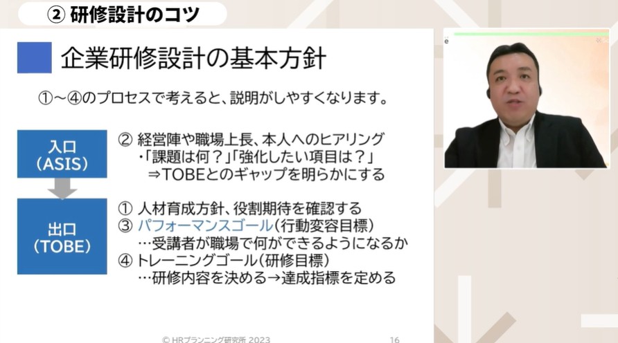 研修の目的と必要性の伝達
