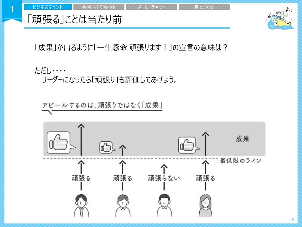 「頑張る」は当たり前と心得る