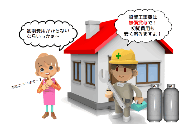 プロパンガスの設置工事費が無料!?「無償貸与契約」とは