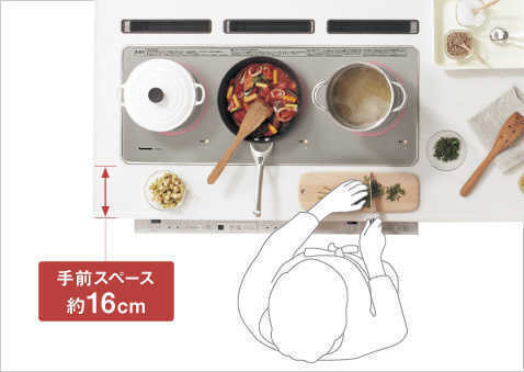 トリプルワイドコンロ(ガス/IH)