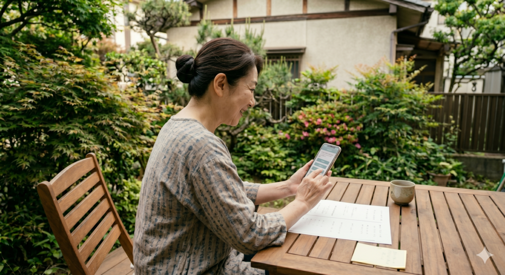 スマホで見積もりを操作する様子