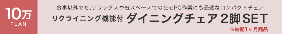 10万PLAN リクライニング機能付 ダイニングチェア 2脚 SET