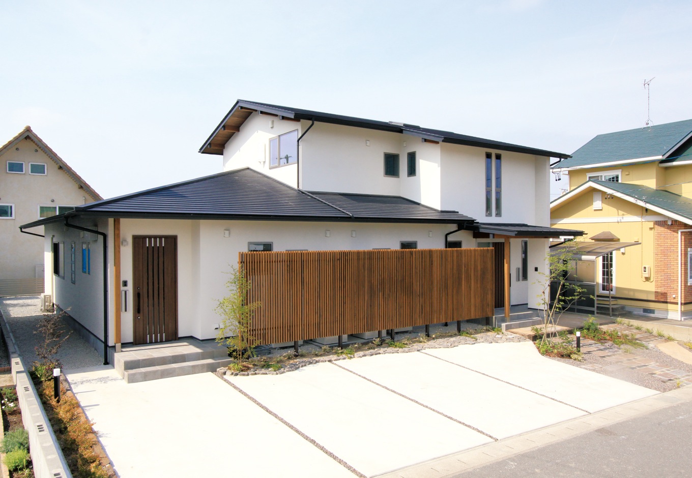 平屋と2 階建てを繋げた あこがれの二世帯住宅 神谷綜合建設 カミヤの家の新築施工例 イエタテ