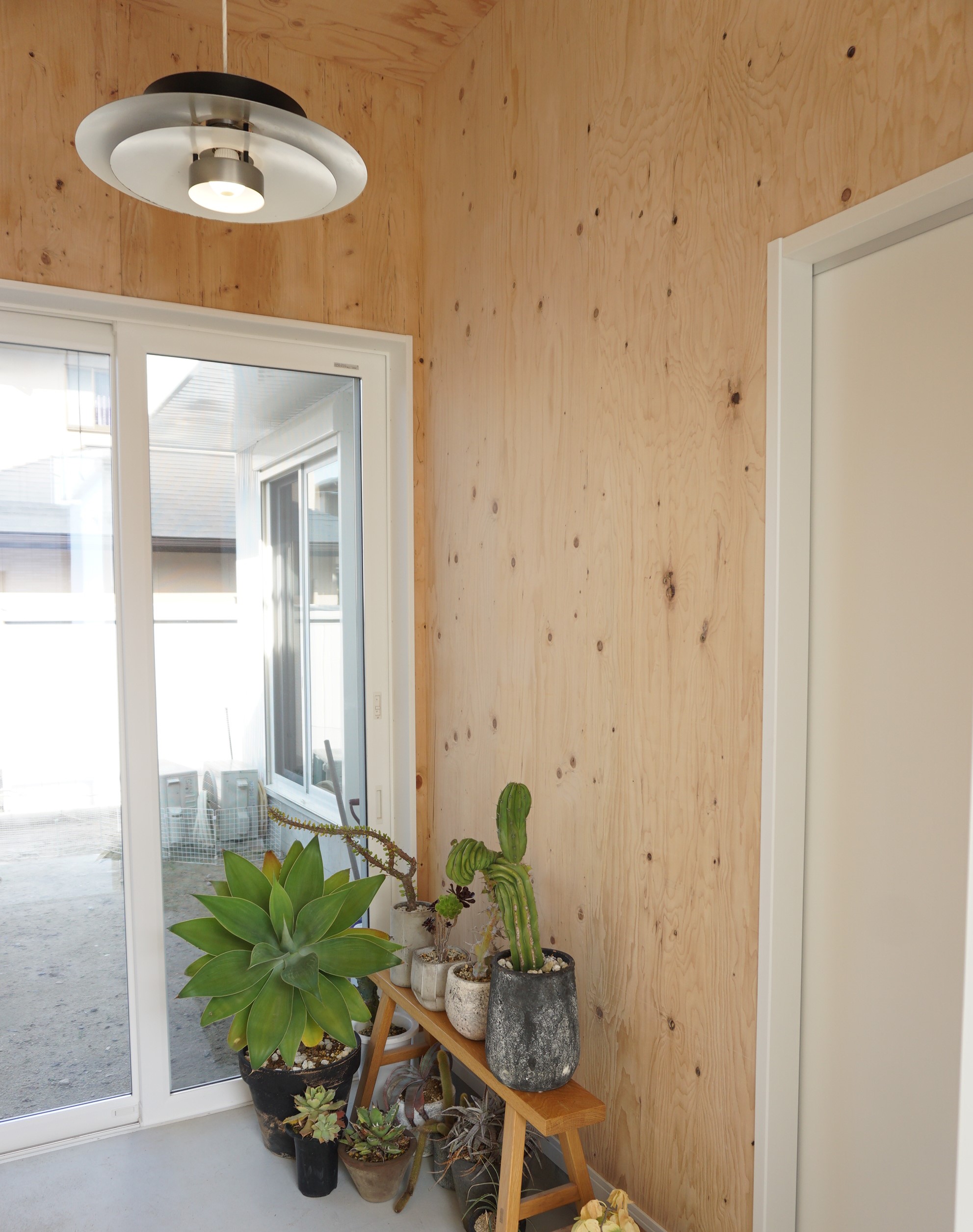 玄関ホールには掃き出し窓があり 明るい印象に 観葉植物などがやさしくお出迎え イエタテ