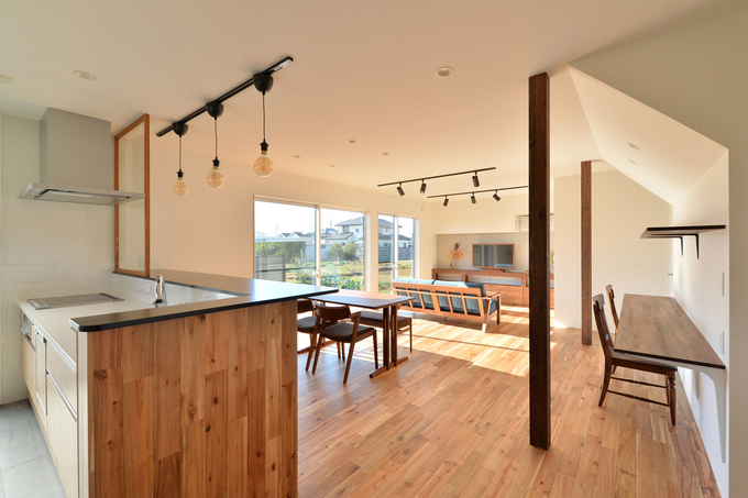 暮らしの中心となるldkは24畳のワイドサイズ 何をするにしても空間に充分なゆとりがあり ストレスフリーな空間を実現 リビングには造作のtv