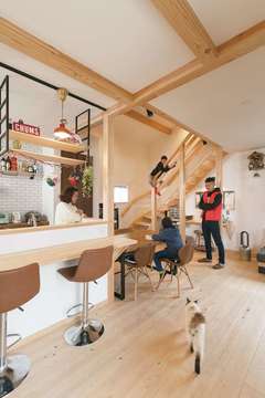 つながり、ママ楽、デザインも！猫もうれしいヒノキと土間の家