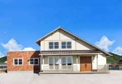 浜名湖畔に佇むマリンウッドがテーマの1.5階建て