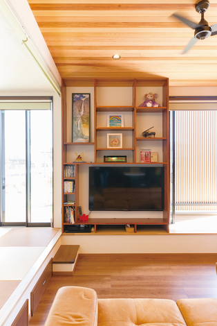 子どもが自由に駆け回る ダウンフロアリビングのある平屋 柴田建築企画の新築施工例 イエタテ