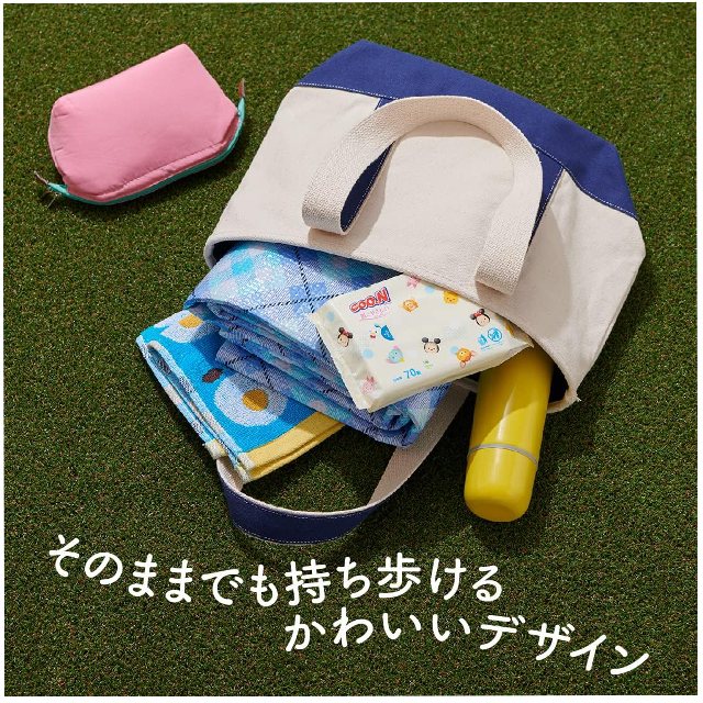 水分たっぷり♪ツムツムデザイン「グーン 肌にやさしいおしりふき タップリッチ 70枚×12個 」