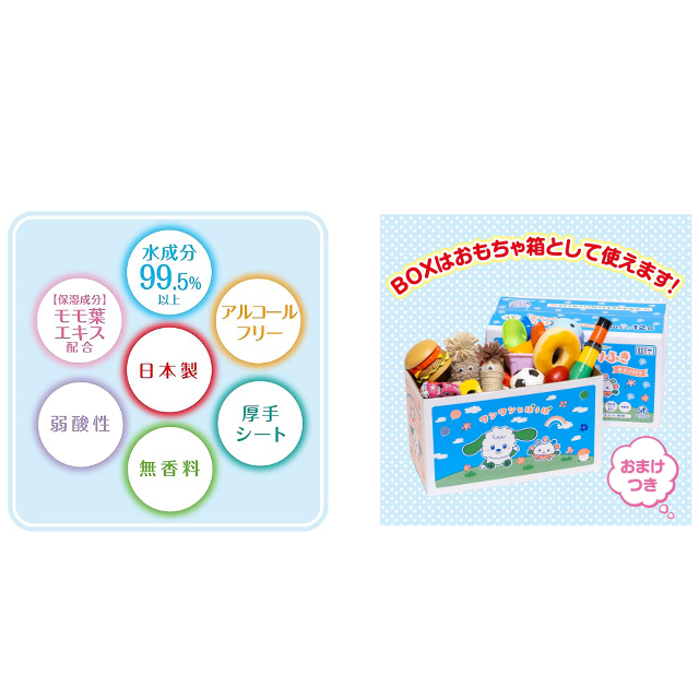 ふんわり厚手タイプ☆「いないいないばあっ! 赤ちゃんのおしりふき」 80枚入×12個