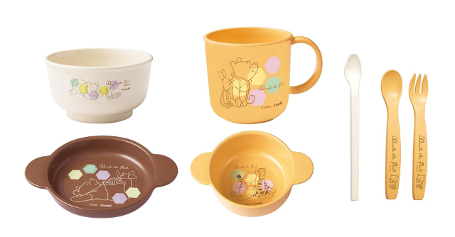 スタンダードな食器セット☆「コンビ くまのプーさん スマイル食器セット」