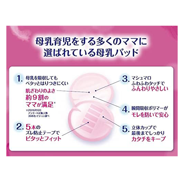 ふわふわで肌にやさしい☆「ピジョン 母乳パッド フィットアップ ホワイト 144枚入 」