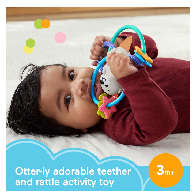 カミカミできる歯がため♪「フィッシャープライス にぎって、ふって！かみかみラッコ 」