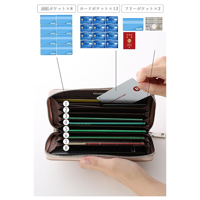 これ一つで貴重品管理♪「KYOWARABE 通帳ケース」