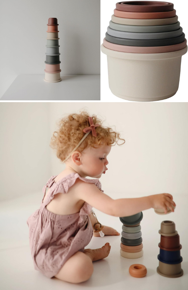 【メルマガ会員限定】遊び方いろいろ♪ナチュラルカラーがかわいい「mushie スタッキングカップ」