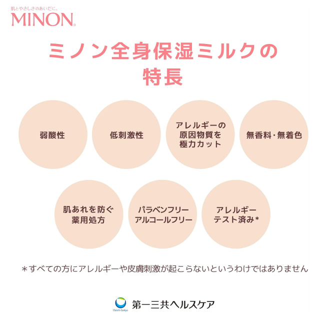 家族みんなの乾燥ケアに☆「ミノン 全身保湿ミルク 本体ボトル 200mL」