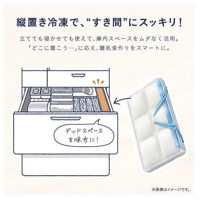 冷凍庫のスペースに☆「コンビ 離乳食らくらくすき間小分け冷凍 ラクわけ 15+25mL」