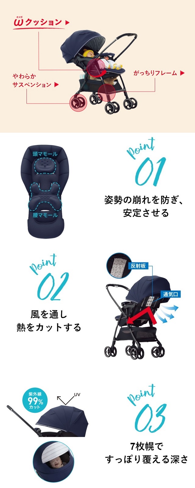 衝撃吸収がスゴい!人気ベビーカー「ラクーナ クッション AD」を抽選で1名様に♬