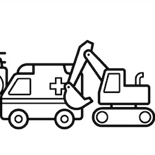 【無料プレゼント】人気の乗り物大集合！コズレの塗り絵『はたらくくるま』