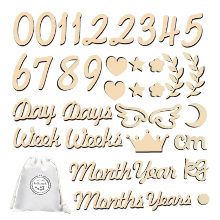 赤ちゃんの記念写真や月齢記録に☆「lollipopk 天然木製 レターバナー 」