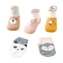 すべり止め付きで安心☆「MOMSMENU　ベビー ソックス 5足セット」