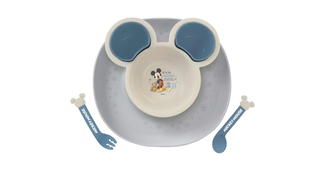 電子レンジOK！「錦化成 日本製 ミッキーマウス 食べこぼしキャッチプレート」