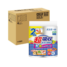 備蓄用にも！「エリエール キッチンタオル 超吸収 2倍巻き (4ロール×4パック) 」